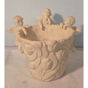 Cherub Angel Planter Bowl Vintage Style Resin Putti Decor Cottagecore